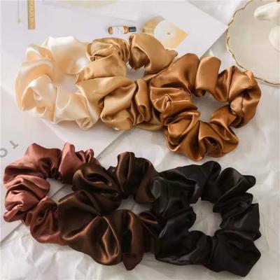 China Designer Hair Scrunchies Girls Hair Scrunchies 11cm Good Quality Satin High Tenacity Elastic Hair Tie Silk Ponytail Holder for sale