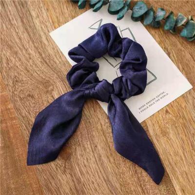 China Wholesale High Tenacity Women Fashion Hair Accessories Fabric Solid Plain Colors Elastic Hair Ties Scrunchies for sale