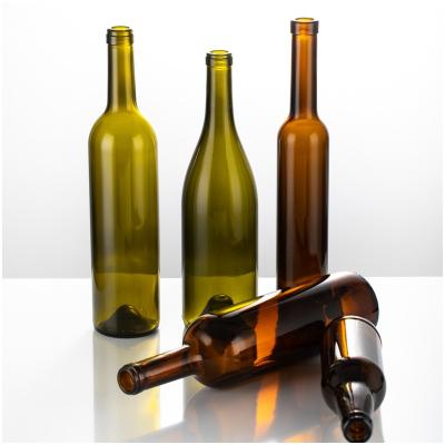 China Wine Lead Industry 750Ml Brown Glass Bottle Burgundy Custom Wine Glass Bottle for sale