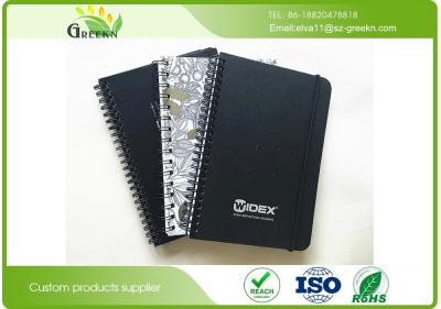 China Spiral Binding Hardcover College Ruled Notebook With Black Cardboard Cover Material for sale