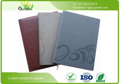 China Logo Custom Embossed Notebook , PU Diary Writing Paper Custom Cover Notebook for sale