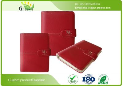 China Cuaderno de las hojas intercambiables del cuero de la cubierta de la PU de Debossing con la impresión en offset de los bolsillos de tarjeta en venta