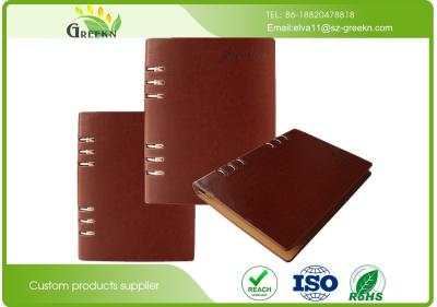 China 6 Ring Leather Diary Notebook ,  School / Office UV Printing Journal Diary Notebook for sale