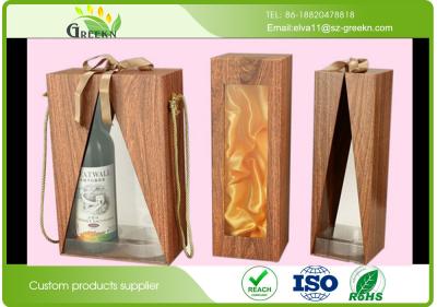 China Matt Lamination Wood Grain Paper Decorative Cardboard Boxes for Wine Packaging for sale