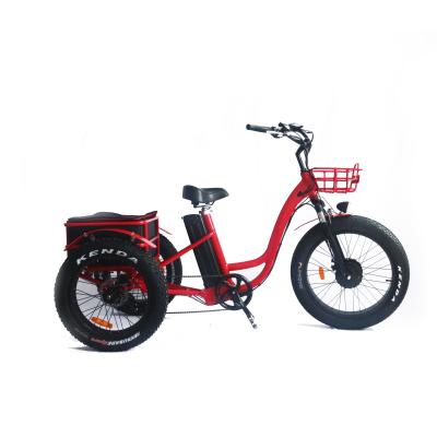 China Cargo 24 Inch Green Power 48v 500W 3 Wheels Adult Electric Tricycles For Adults for sale