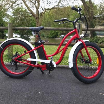 China Big Power 500W Women's Beach Bike Big Tire Fat Tire Electric Snow Bike ebike Aluminum Alloy Step Popular for sale