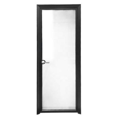 China Sound Insulation Narrow Edge Tempered Frosted Glass Bathroom Aluminum Toilet Frosted Fiberglass Doors for sale