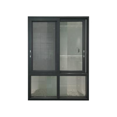 China Magnetic Huge Horizontal Double Glazed Mosquito Net Aluminum Window Sliding Screen Window for sale