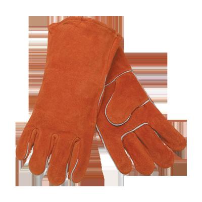 China LOGO Cheap Price Wear Resistant Flexible Slotted Custom Cow Split Leather MIG TIG Argon Electric Safety Work Welding Gloves for sale