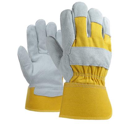 China Flexible Wholesale Cow Split Industrial Custom Leather Work Gloves for sale