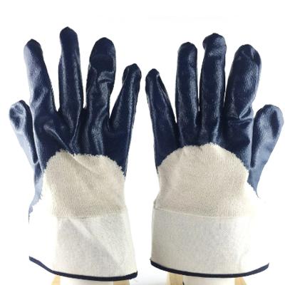 China Flexible Wholesale Cheap Nitrile Fully Coated Safety Cuff Cotton Dipped Glove for sale