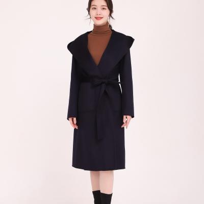 China Anti-Wrinkle Customize Women Ladies Youth Warm Casual Double Breasted Girl Overcoat Winter Woolen Winter Wool Ditch Long Coat Military for sale