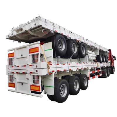 China Truck Trailer Factory Direct Price Professional Aluminum Vehicle Side Wall Semi Flatbed Trailer for sale