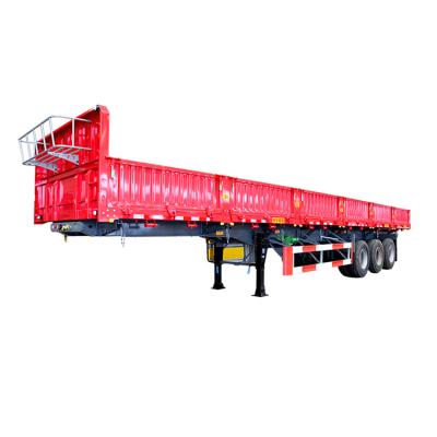 China Truck Trailer Chinese Factory Price Semi Tipping Truck Flatbed Removable Side Dump Trailer for sale