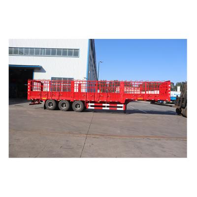 China Truck Trailer Competitive Price Professional Small Cargo Side Wall Stake Car Stake Fence Trailer for sale