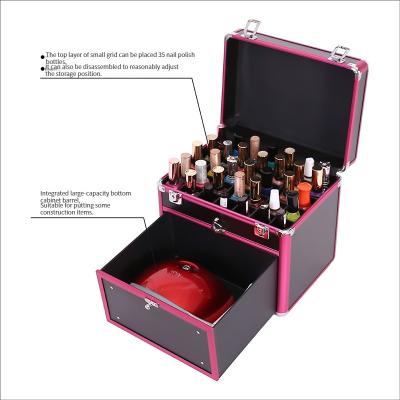 China High quality atmospheric 35 color fashion aluminum alloy nail box for sale