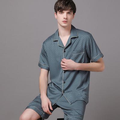 China QUICK DRY Mens Short Sleeve Shorts Lapel Pajamas Pajamas Set High Quality for sale