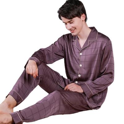 China New Pattern Fashion QUICK DRY Custom Design Soft Comfortable Lapel Pajamas Grid Pajamas for sale