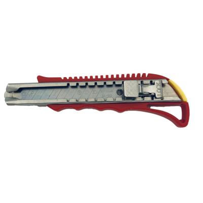 China Slide Open Retractable With Rubber Handle Occupational Safety Utility Knife for sale