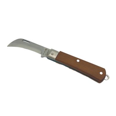 China Slide Handle Stainless Steel Open Wooden Folding Pocket Knife for sale