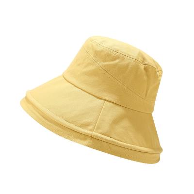 China Men's Korean Simple Casual Plain Reversible Cotton Insist Sunscreen Sunscreen Bucket Hat Portable Bucket Hats Fashion Fisherman Hat For Women for sale