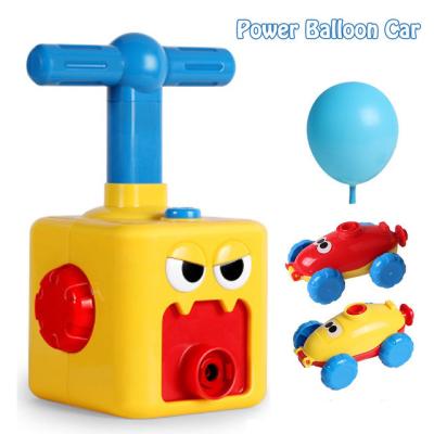 China No Battery Needed Kids Christmas Gift Air Power Balloon Inertia Car with Rocket Launche Flying Powered Car for sale