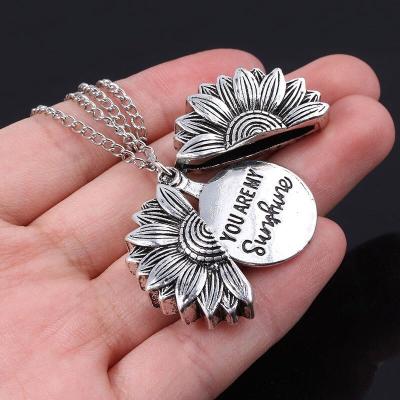 China TRENDY Metal Open Pendant Sunflower Necklace Pendant for sale