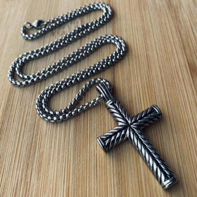 China 2021 Fasion CLASSIC Vintage Mens Boys Cross Pendant Necklace for sale