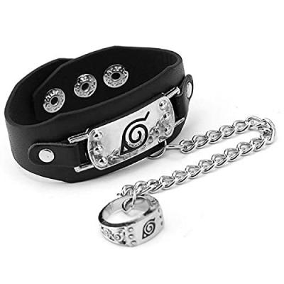 China Hatake Kakash PU Wristband Cosplay Cute Leather Bracelet for sale