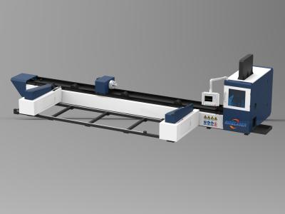 China 1000W Tube Metal Fiber Laser Cutting Machine Adjustable Speed With Automatic Feeding for sale