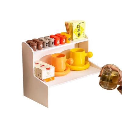 China Simple Multi-Layer Living Room Bathroom Rack Storage Viable Kitchen Iron Seasoning Rack Desktop Shelf for sale