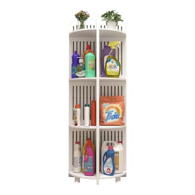 China Hot Sale Corner Bathroom Shelf Storage Organizer Plastic Adjustable Floating Non Drilling Wall Mounted Rack Viable For Washroom Kitchen for sale