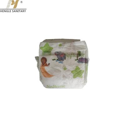 China Free Samples Factory Stock Pampered Baby Material Printed Disposable Diaper /Materia Softcare for sale