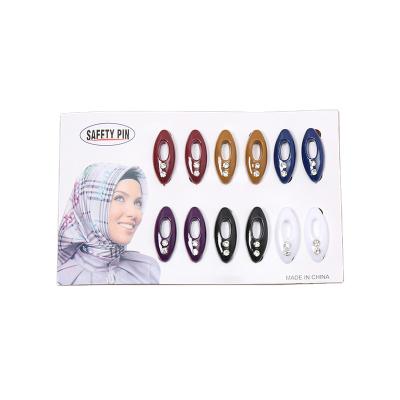 China 12PCS/BOX Fashionable Wholesale Muslim Hijab Pins Clips Brooch Muslim Hijab Scarf Pins for sale