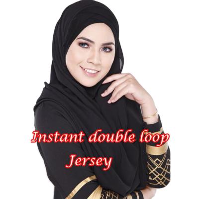 China Fashion Solid Color Fashion Shawls Women Muslim Double Buckle Elastic Tank Top Instant Hijab Scarf for sale