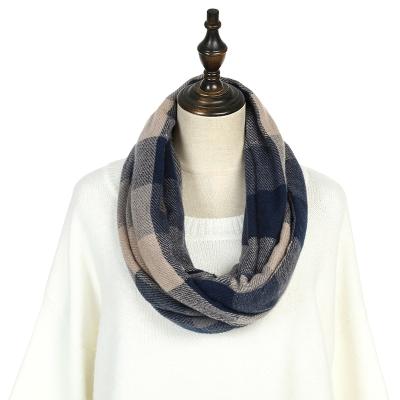 China Newest Fashion Plaid Winter Women Snood Neck Scarf Cashmere Scarf for sale