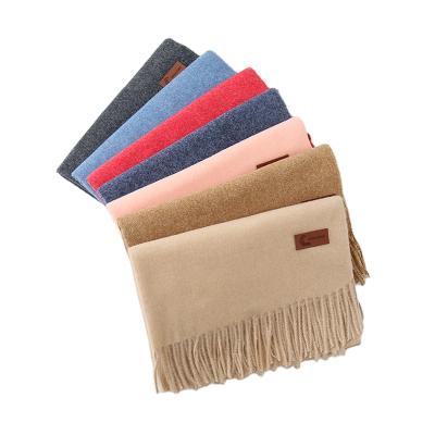 China Fashion Hot Sale Women Soft Cashmere Long Tassel Twill Scarf Soft Pashmina Shawl Cashmere Warm Scarf for sale