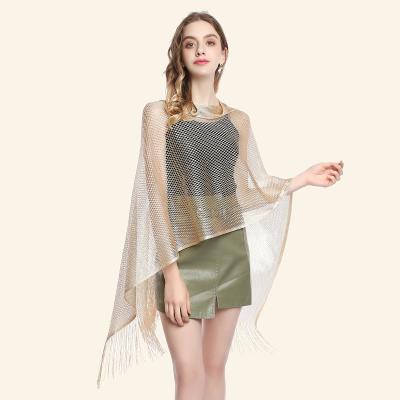 China Fashion newcomer shimmer simple long shawls women fashion shimmer hooded shawls with tassels for sale