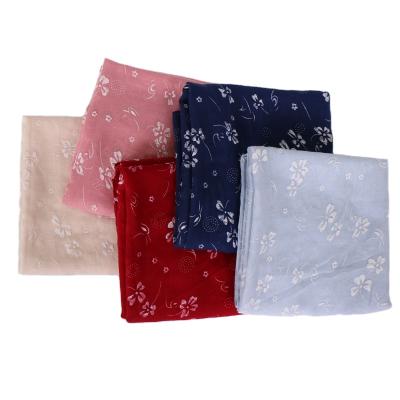 China Wholesale Fashion Muslim Shawls Long Shape Cotton Scarf Hijabs Floral Printed Turbans for sale