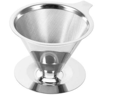 China Sustainable High Quality Material Stainless Steel Double Filter Mesh Base Flow Device Coffee Filter Strainer for sale