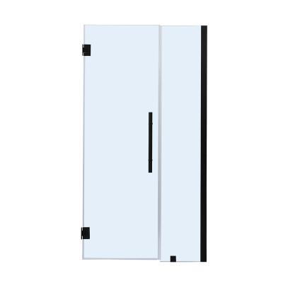 China Factory direct sale 10mm modern black tempered glass hinge handle frameless shower door for sale