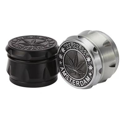 China New Design Herb Grinder Zinc Alloy In Tobacco Modern Popular Custom Dark Color Hemp Grinder Custom Logo Herb Grinder for sale