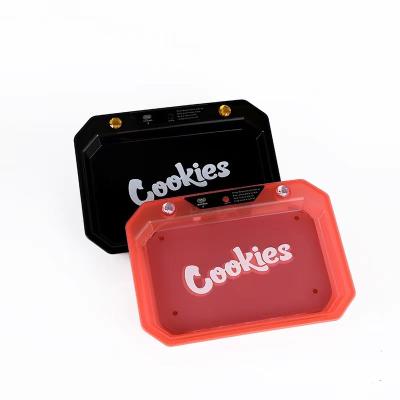 China Modern Popular Tobacco Rolling Tray Light Up Tobacco Smoking Led Rolling Refillable Trays Wholesale Custom Logo for sale