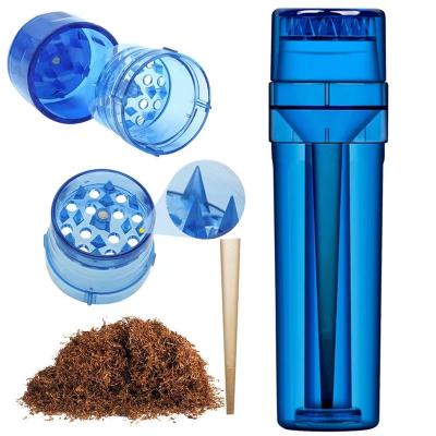 China Wholesale Portable Dry Herb Tobacco Smoking Tobacco Grinder with Manual Handheld Roller Tobacco Roller Filler Cone Cigar Maker for sale