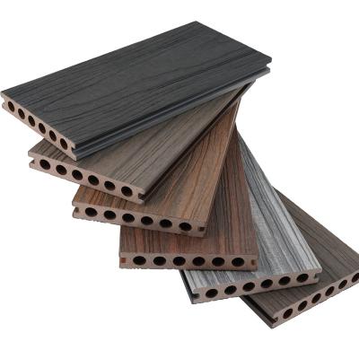 China Modern Plastic Composite Wood Grain 3D Deck Wood Decking Outdoor Wpc Garden Flooring Teak Wood Flooring Embossed Wpc Flooring for sale