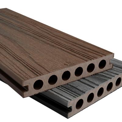 China EUROPEAN exterior hollow vinyl decking solid co-extrusion wood plastic wpc composite flooring for sale