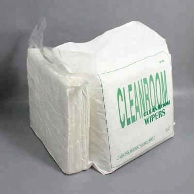 China Sustainable Cleanroom Wiper Polyester Cleanroom Wiper Clean Room Wiper White 100% Polyester for sale