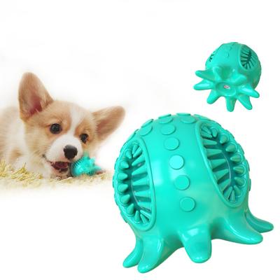 China Eco-friendly TPR Octopus Pet Dental Care Toy Squeaky Pet Toothbrush Dog Chew Toys For Pet 7*7*6.1cm for sale