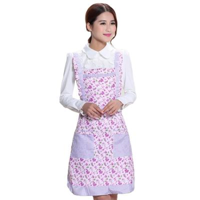 China Cleaning Kitchen Cooking Thick Cloth Plaid Print Kitchen Double Layer Anti-oil Waterproof Aprons for sale