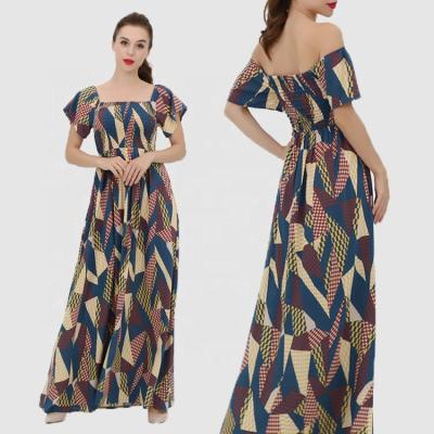 China 2019 Latest Women's Clothing Anti-Static Off Shoulder Long Dress Women Summer Beach Slimy Maxi Dress for sale